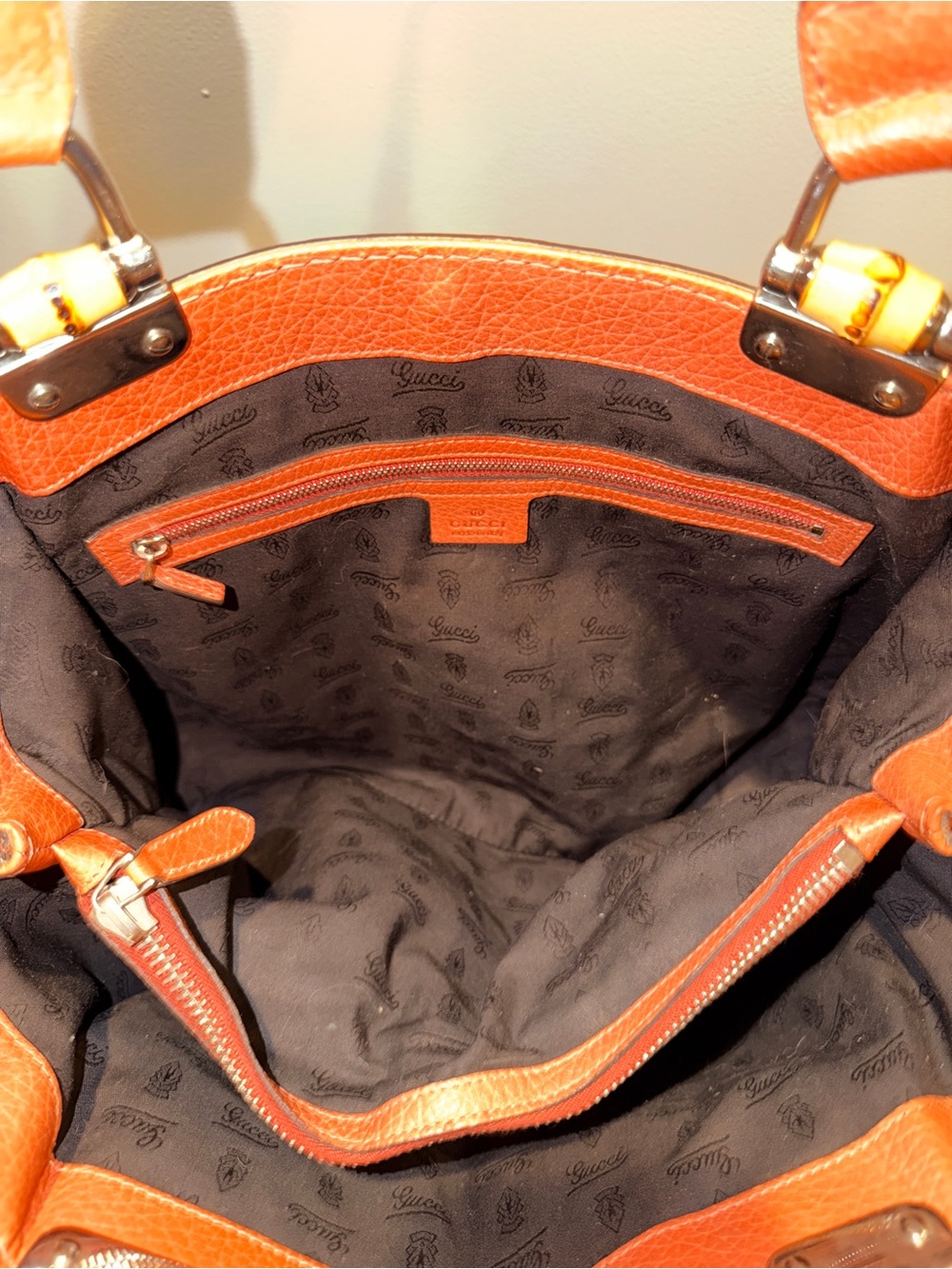 Gucci Libeccio Medium Bamboo Bar Tote Bag - Picture 9 of 14